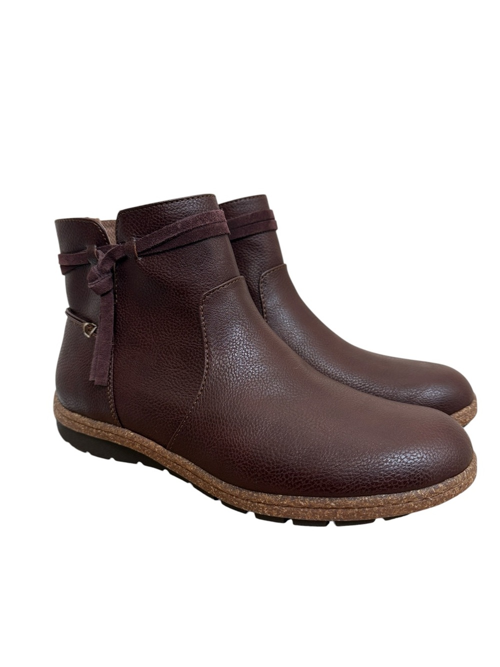 BOC Born Womens 8.5 Brown Ankle Boots Addi Side Zip Comfort Booties Casual